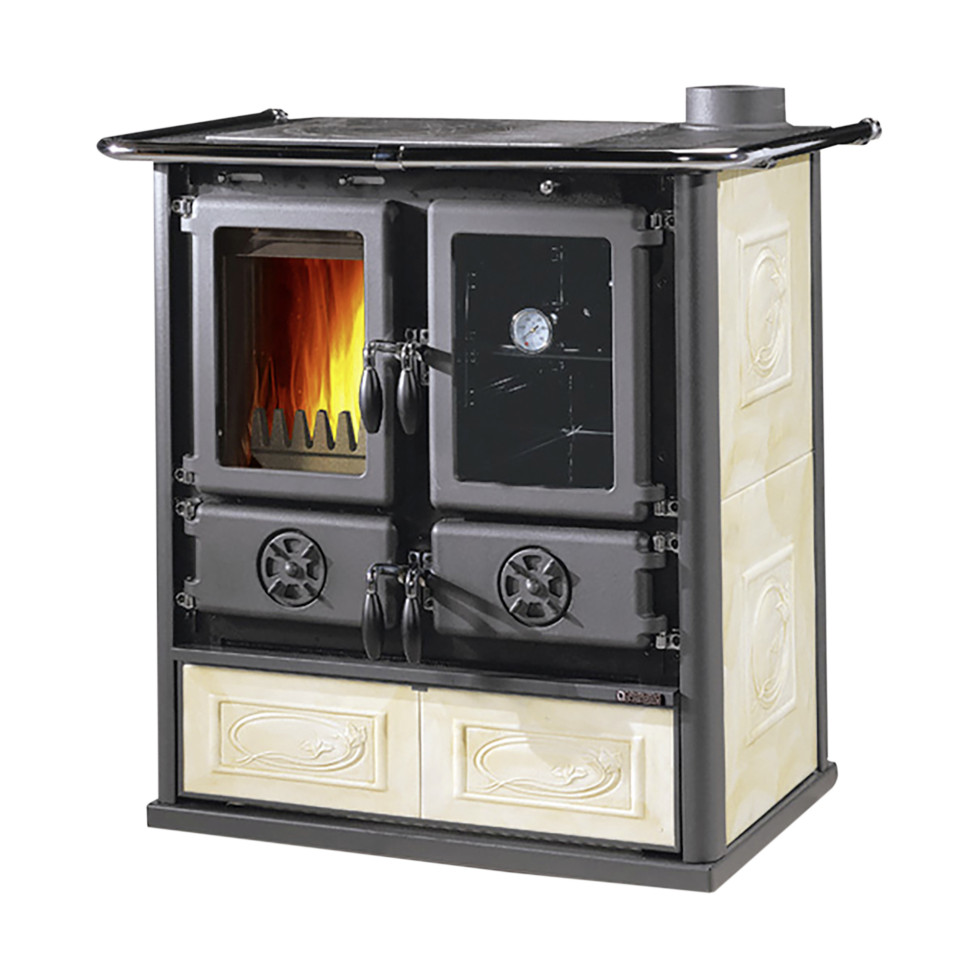 LaNordica Küchenherd ROSETTA Kachelverkleidung panna 72 kW