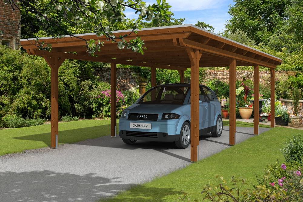 SkanHolz SKAN HOLZ Carport Emsland 404 x 846 cm mit Aluminiumdach GLO784102698