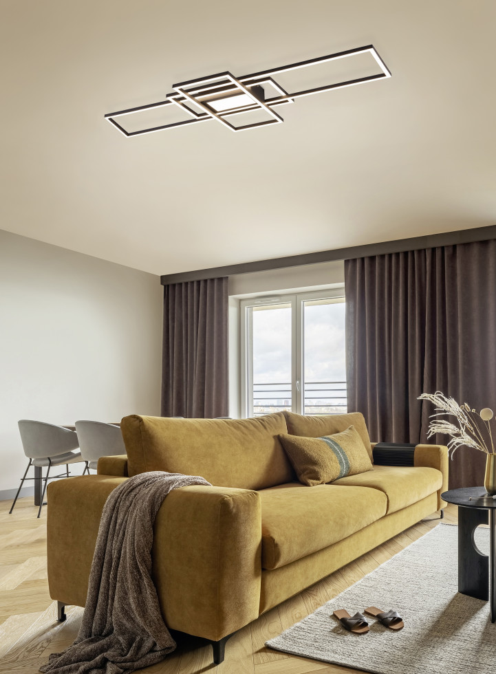 Trio Leuchten LED Deckenleuchte Irvine 620010442 – Metall Anthrazit, 60 Watt LED Inklusive, Fernbedienung, Stufenloser Dimmer &