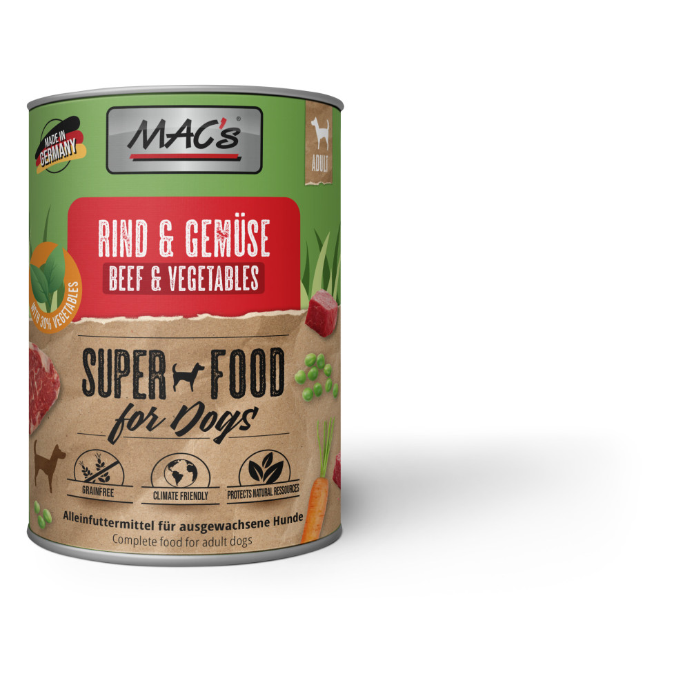 Macs Dog Hundenassfutter Adult Superfood 800 g Rind