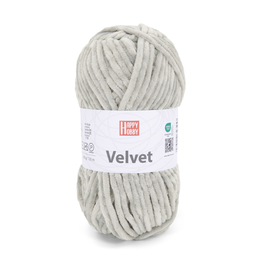 Happy Hobby Wolle Velvet 100 g hellgrau