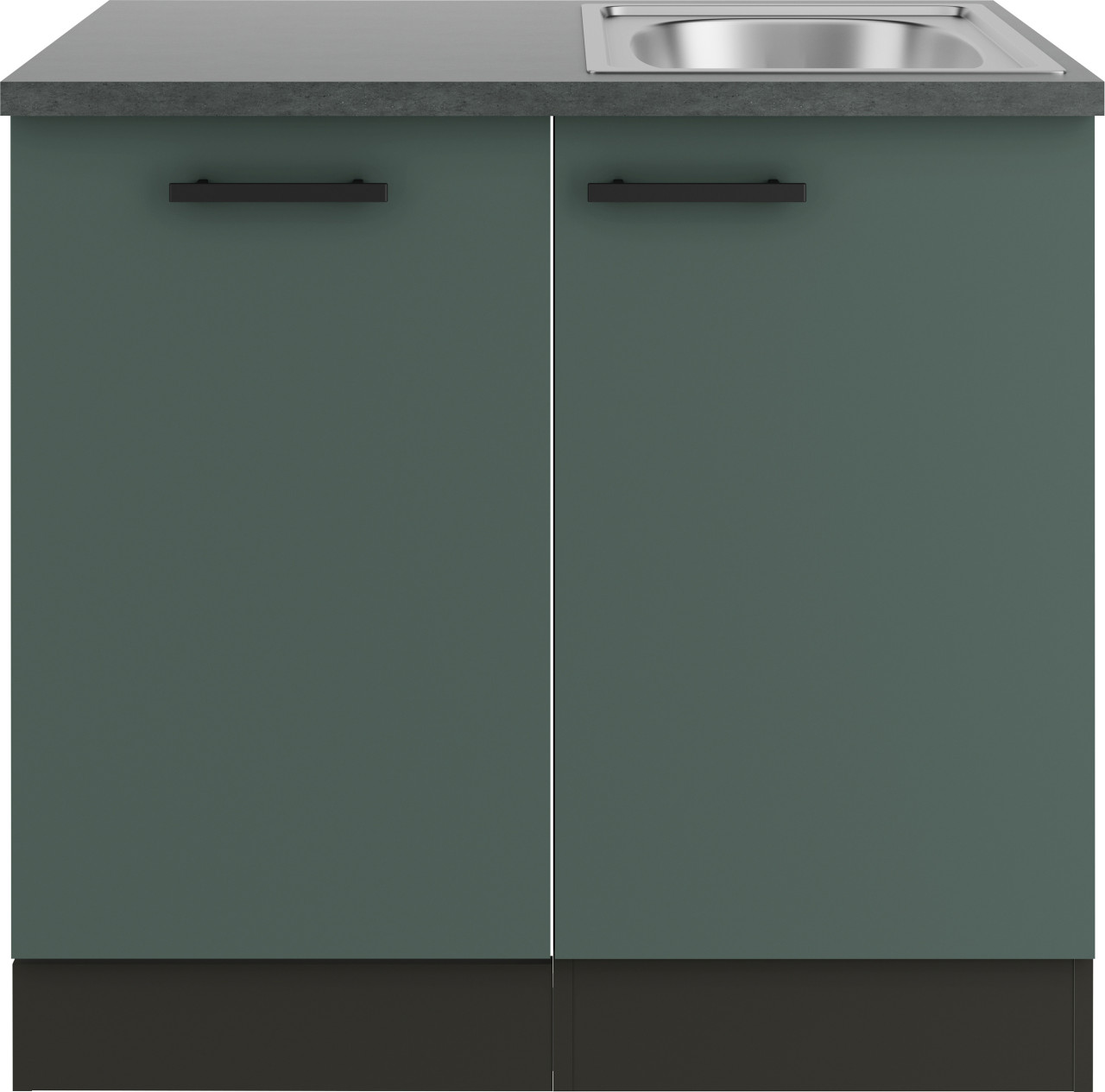 Optifit Spüle mit Unterschrank-Set Verona 405 steingrün/anthrazit 90 cm
