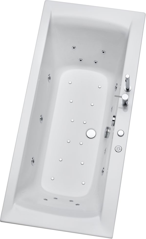 Ottofond Whirlpool-Badewannen-Komplettset Rosa 170 cm mit Armatur S2000