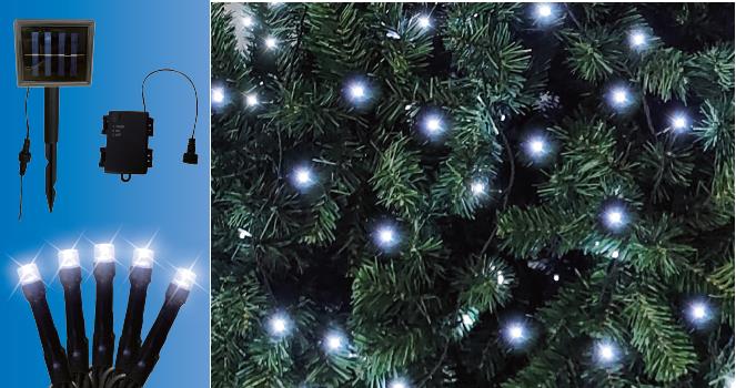 TrendLine LED-Lichterkette Solar Außen 9,6 m kaltweiß mit Timer GLO660120518