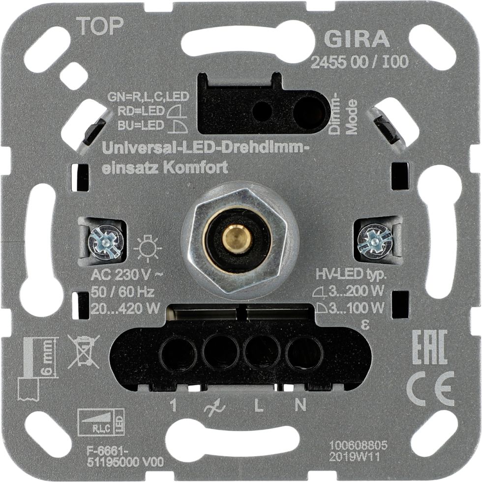 Gira Universal LED Dimmer Dreh-Ausschalter, 245500 kaufen | Globus Baumarkt