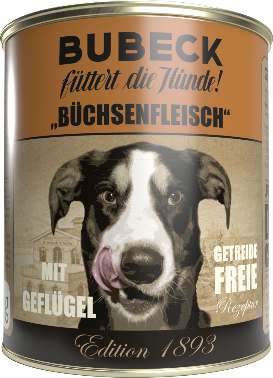 Bubeck Adult Büchsenfleisch Geflügel Hundefutter 800 g GLO629307575