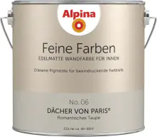 Alpina Feine Farben Wandfarbe No. 06 Dächer von Paris - romantisches graubraun 2,5 L