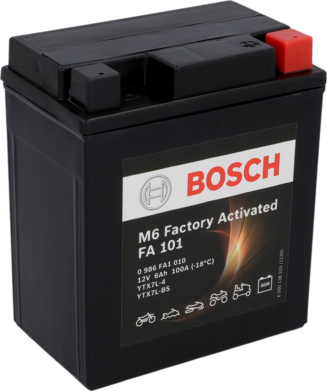 Bosch Automotive Bosch AGM-Motorradbatterie M6 FA101 6Ah 100A GLO680456073