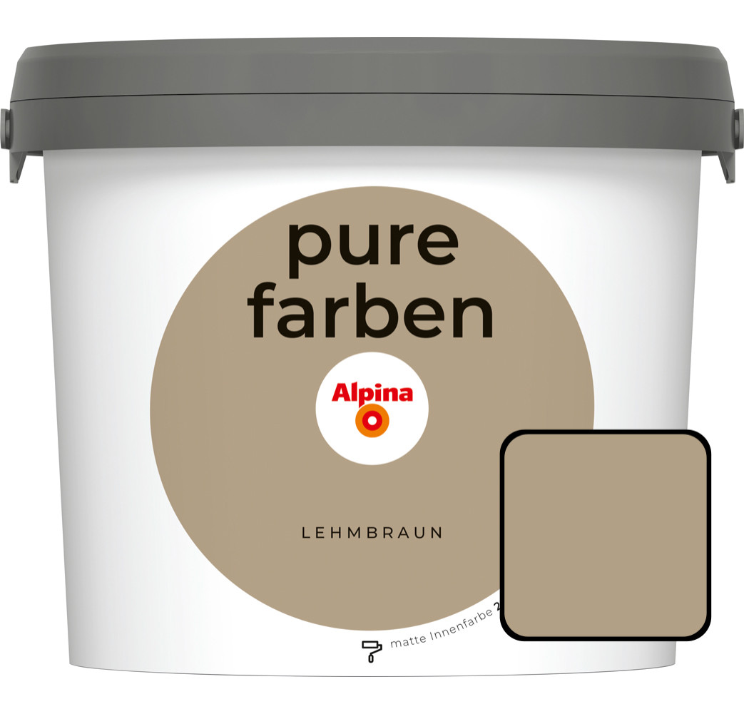 Alpina Pure Farben Wandfarbe lehmbraun 2,5 L