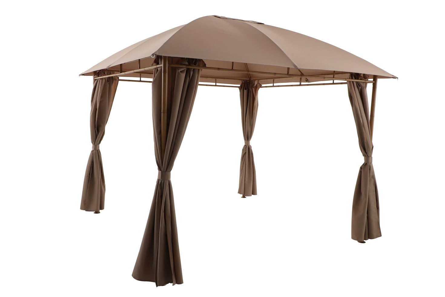 Primaster Pavillon Bambus Metall 300 x 300 cm braun