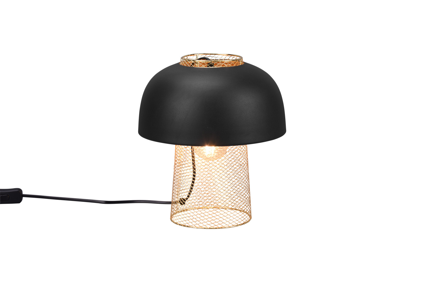 Trio Leuchten Tischleuchte Punch 1xE27, schwarz, gold