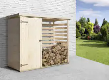 Weka Brennholzlager 663 240 x 90 cm natur mit Geräteraum