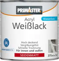 Primaster Acryl Weißlack 375 ml seidenmatt