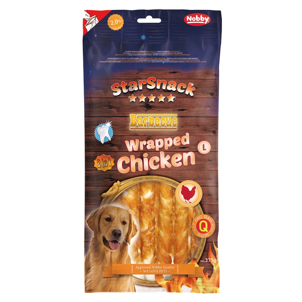 Nobby StarSnack Hundeleckerli Barbecue Wrapped Chicken 375 g