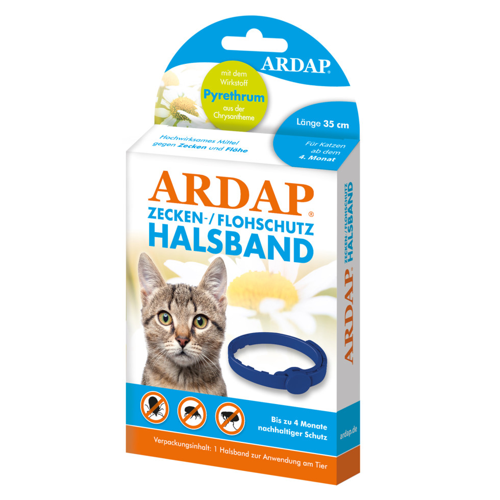 ARDAP Zecken- und Flohhalsband für Katzen 35 cm