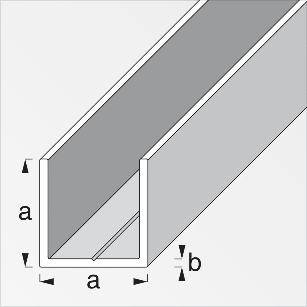 alfer Quadrat-U 2.5 m, 15.5 x 1.5 mm PVC (Kunststoff) glatt weiss ...