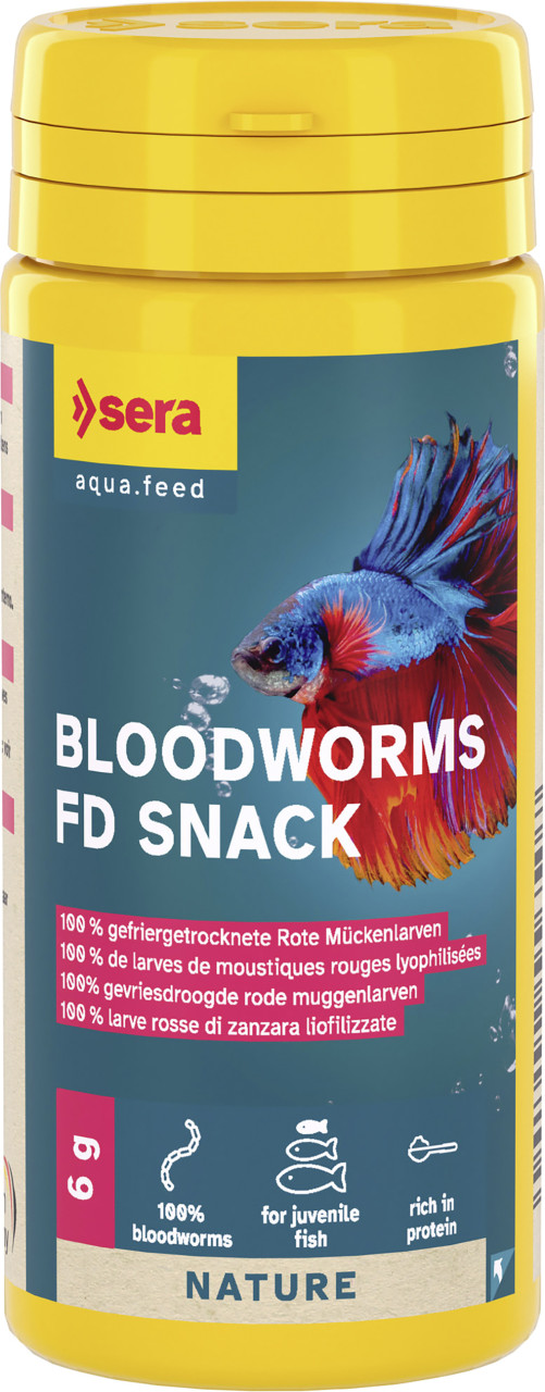 Sera Fischfutter Bloodworms FD Rote Mückenlarven 50 ml GLO689500809