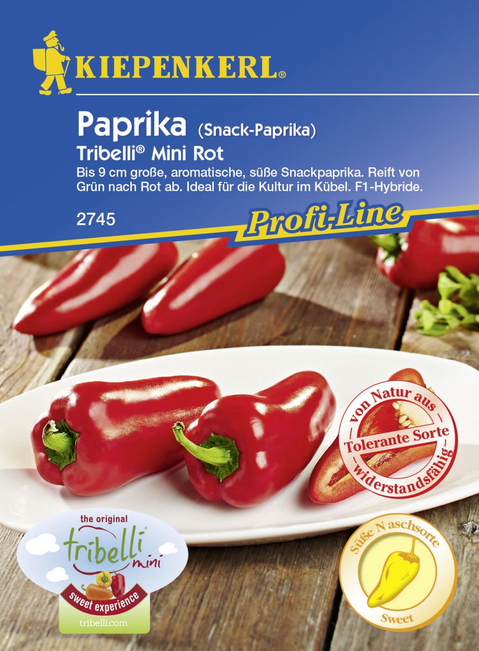 Kiepenkerl Snackpaprika Tribelli® Mini Rot Capsicum annuum, Inhalt: 5 Korn GLO693107739