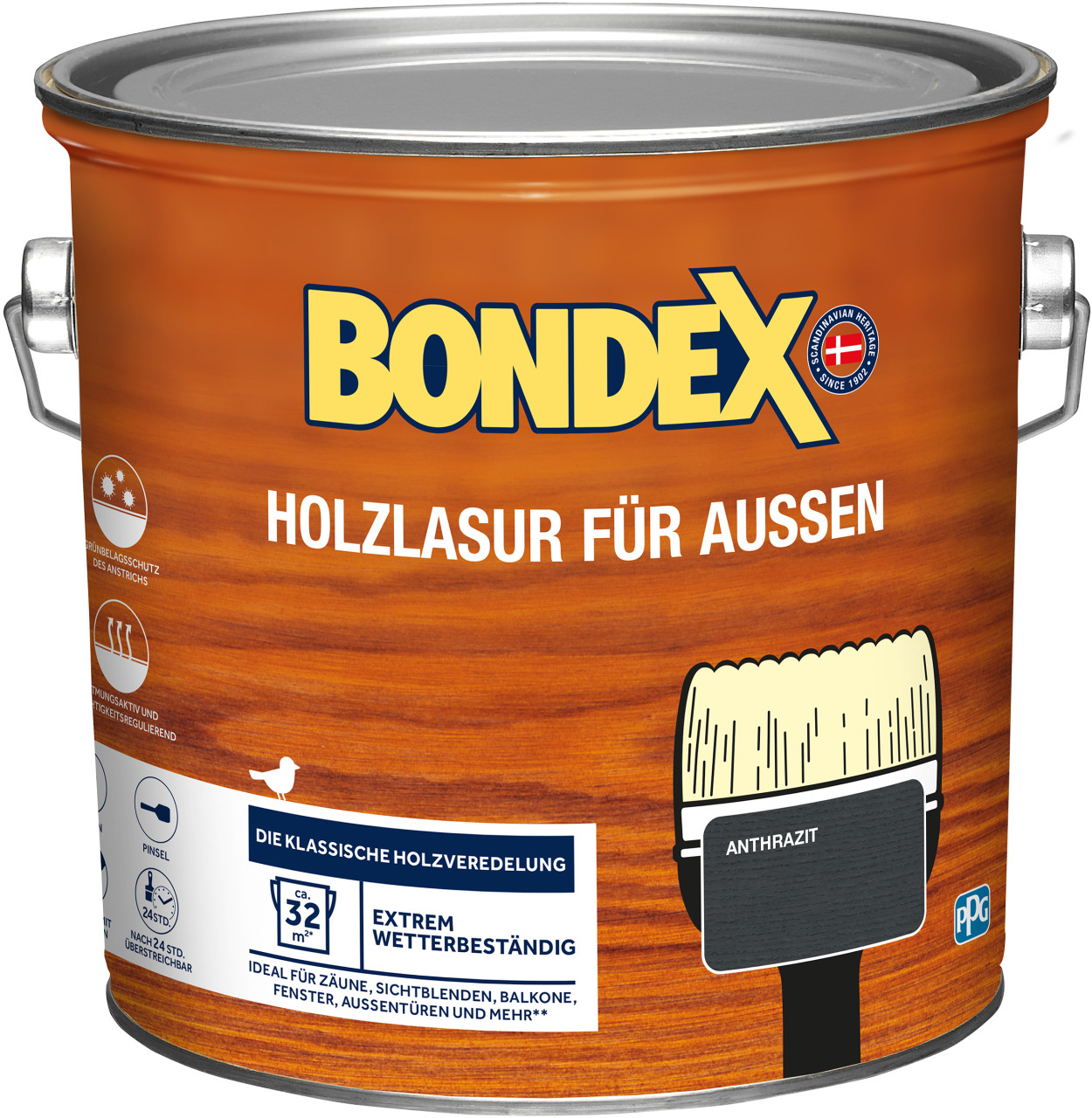 Bondex Holzlasur 2,5 L anthrazit