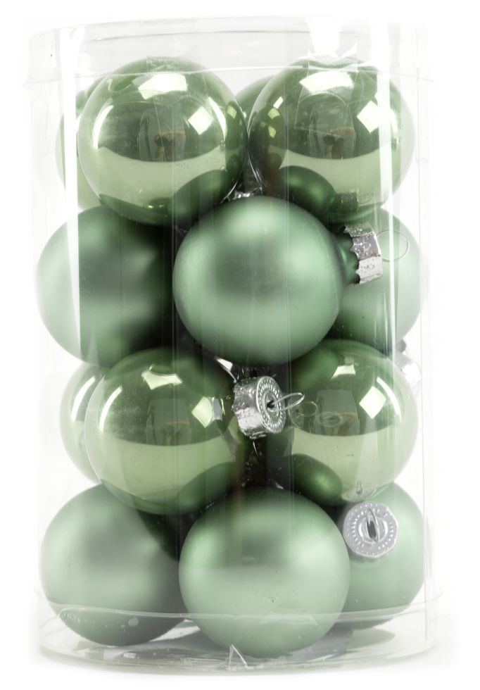 TrendLine Weihnachtskugeln aus Glas Ø 3,5 cm salbeigrün 16 Stück GLO660156055