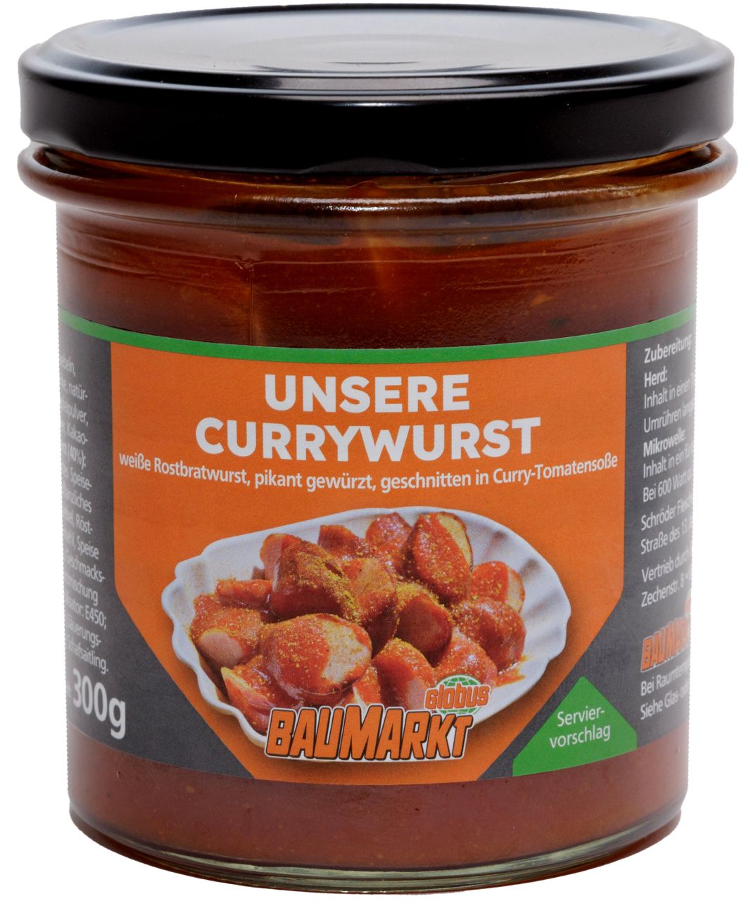 Globus Baumarkt Currywurst im Glas GLO610010470