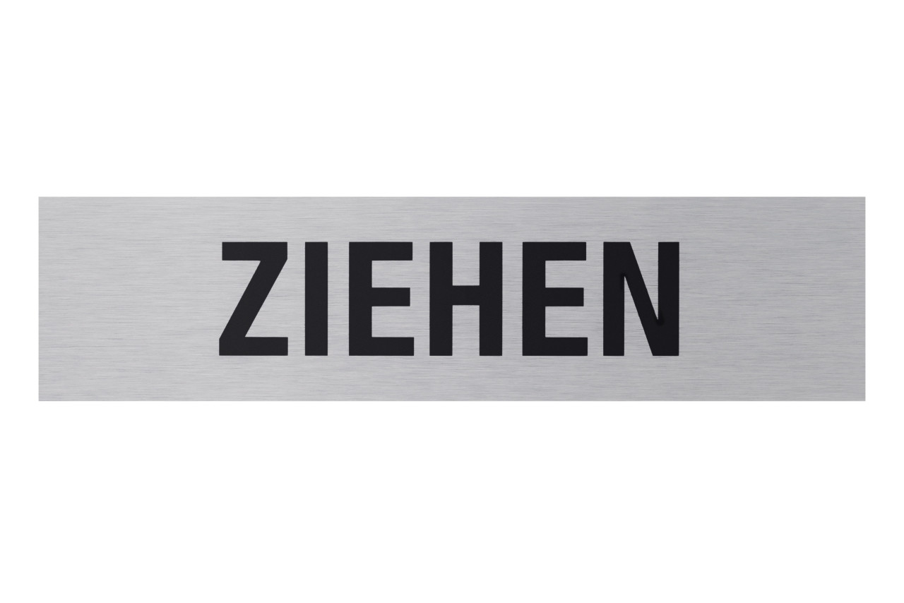Conmetall Aufkleber Ziehen Aluminium 16 x 4 cm edelstahl-optik