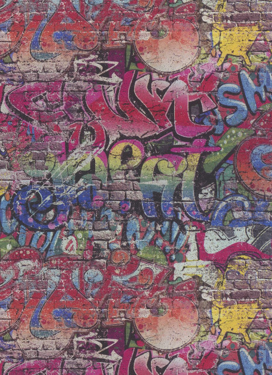 Erismann Papiertapete 05530-10 Graffiti bunt 10,05 x 0,53 m