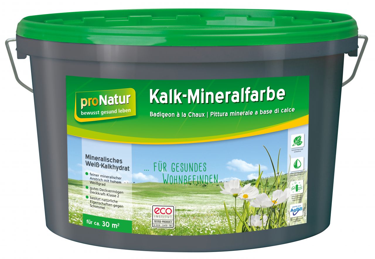 Pronatur Kalk-Mineralfarbe 5 L weiß GLO765054015