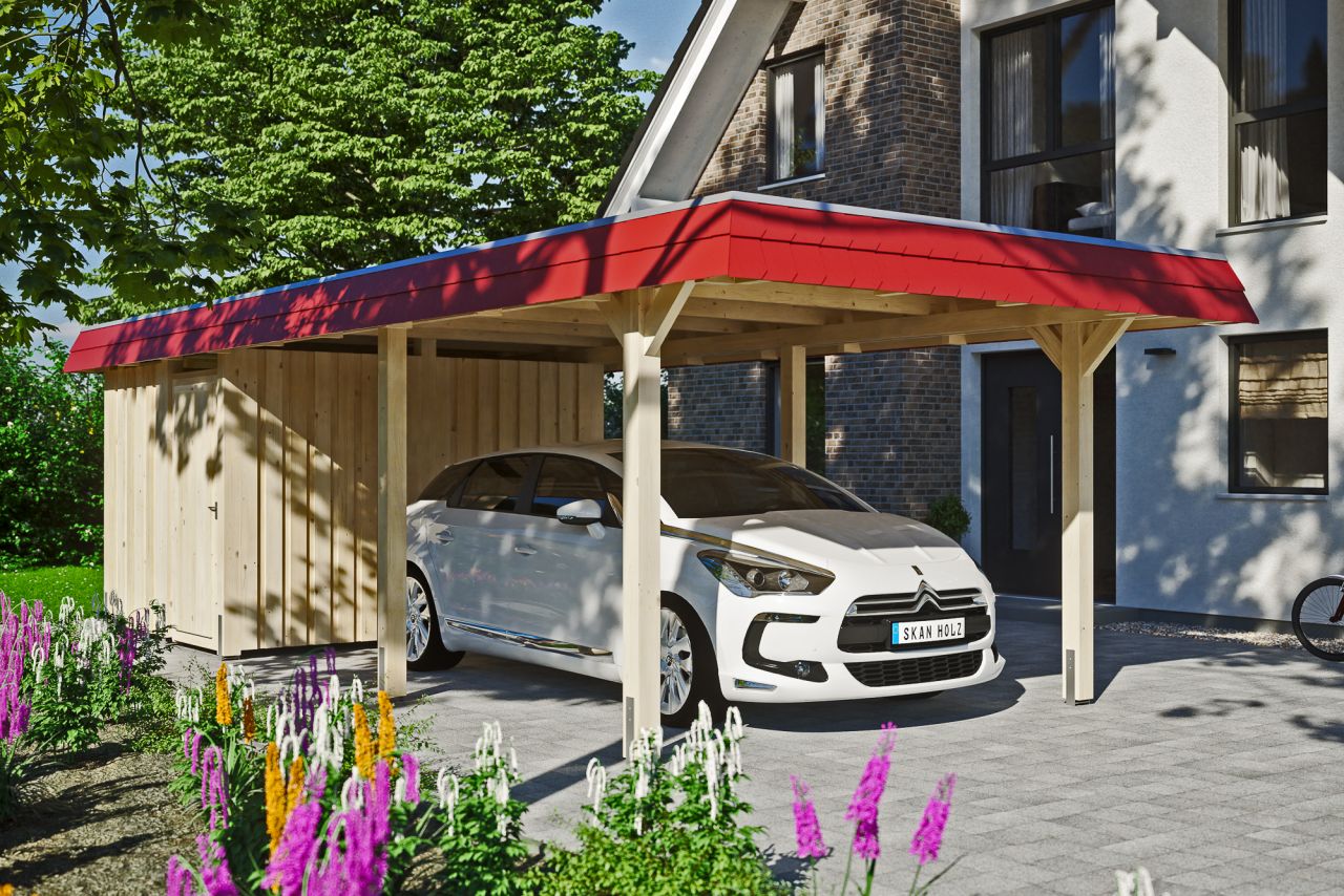 SkanHolz SKAN HOLZ Carport Wendland mit Abstellraum 362 x 870 cm mit Aluminiumdach GLO784205254