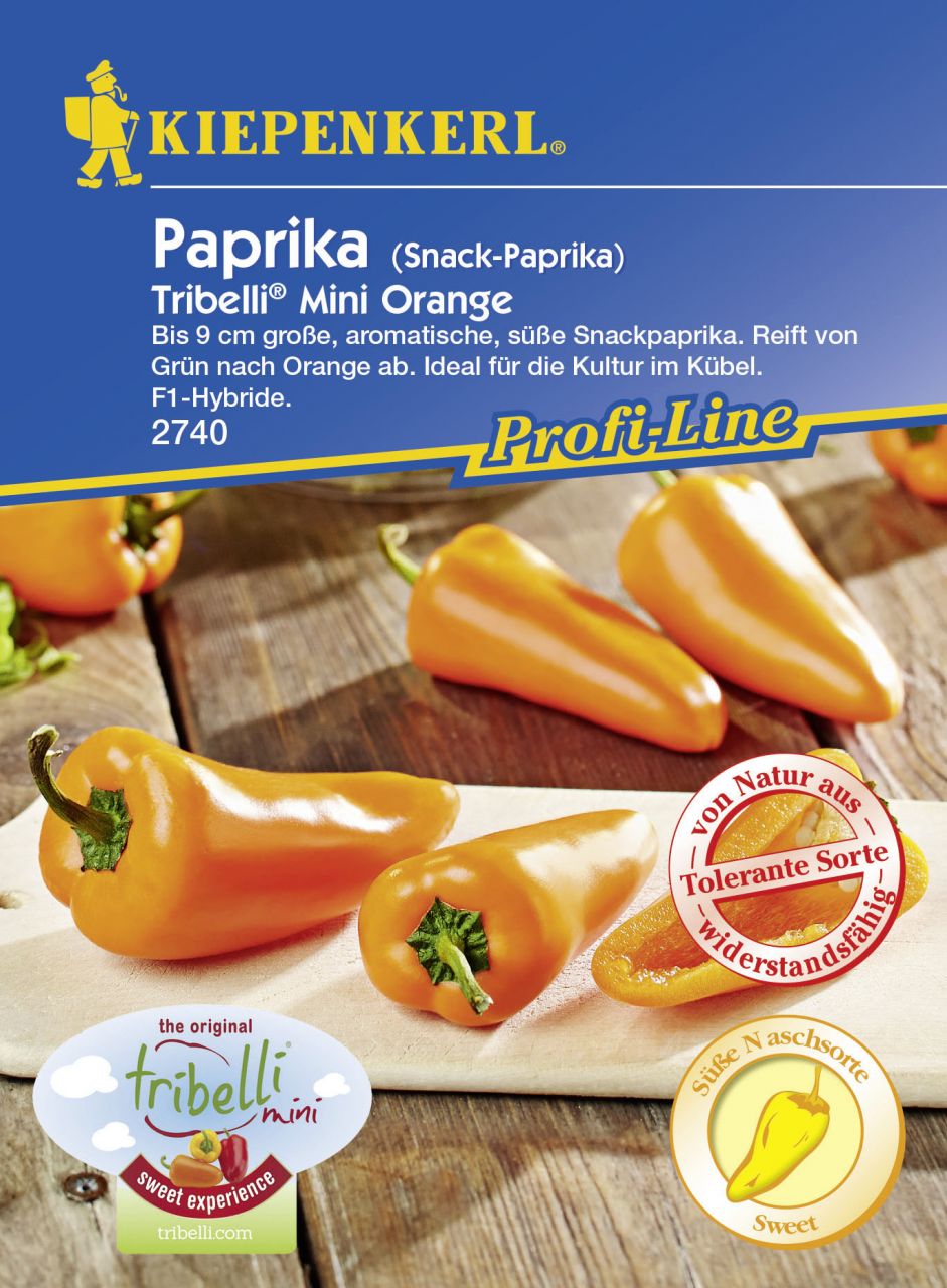Kiepenkerl Snackpaprika Tribelli® Mini Orange Capsicum annuum, Inhalt: 5 Korn GLO693107738