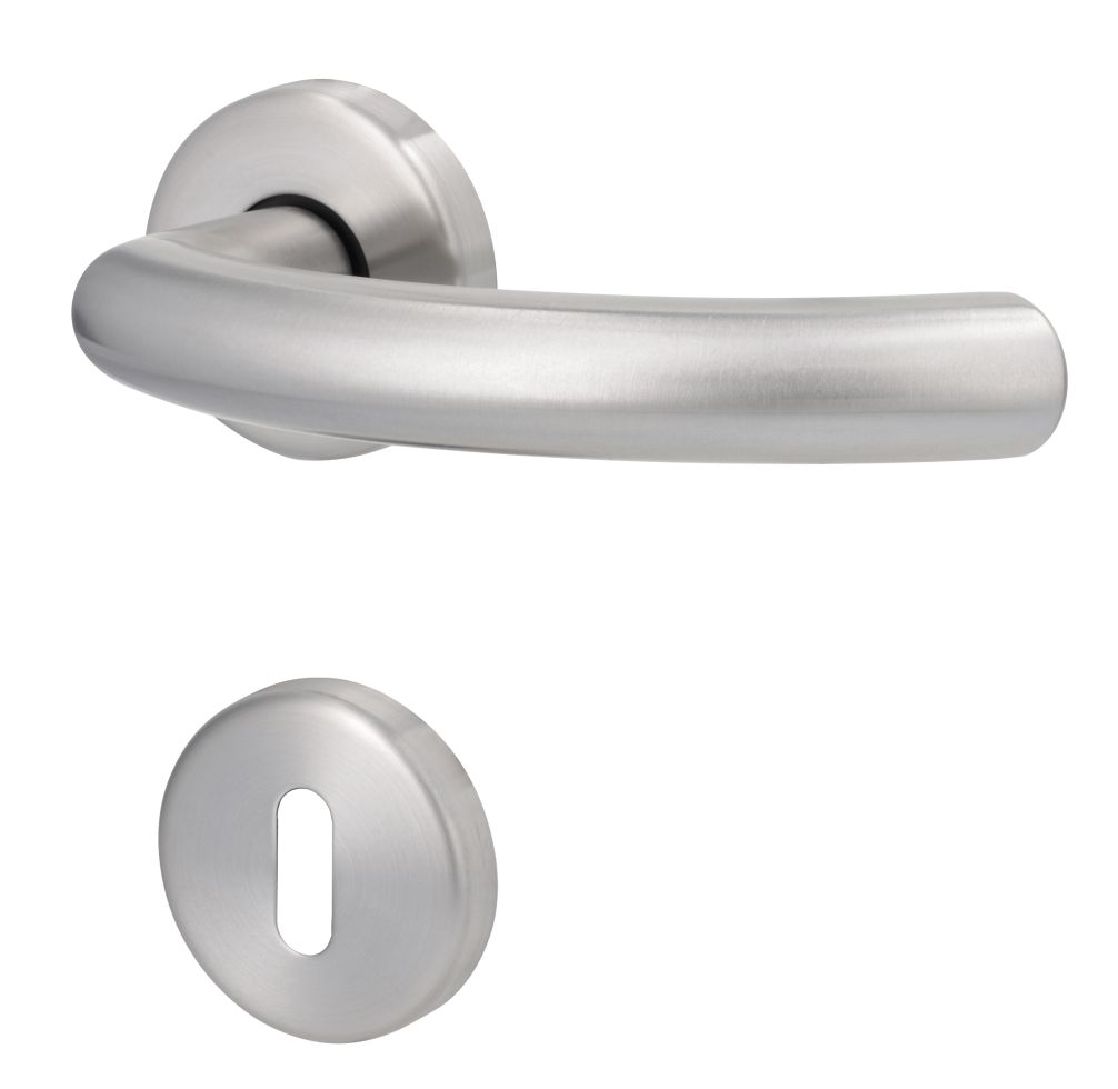 Alpertec BB-Rosettengarnitur Jillian Edelstahl silber rund