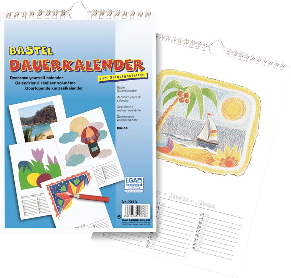 Glorex Dauerkalender Selbergestalten A4 weiß GLO663305471