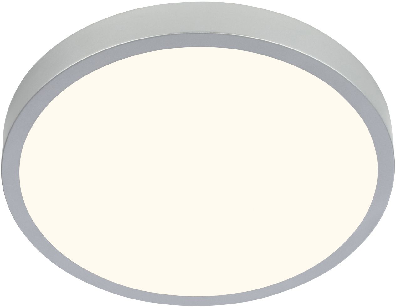 Briloner LED Deckenleuchte Runa Ø 38 cm, Metallrahmen silber