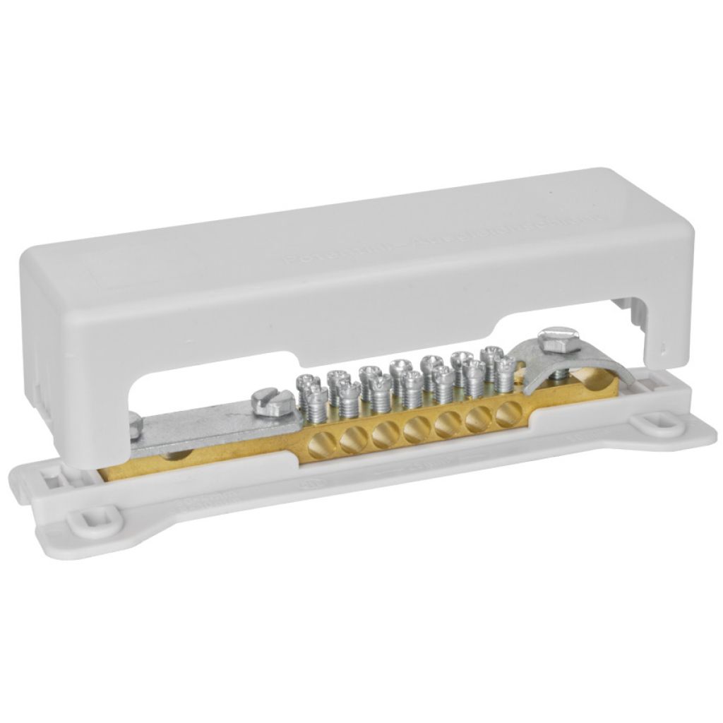 Potentialausgleichsschiene 7 x 2,5-16 mm², 1 x Erdungsband bis 30x3,5 mm