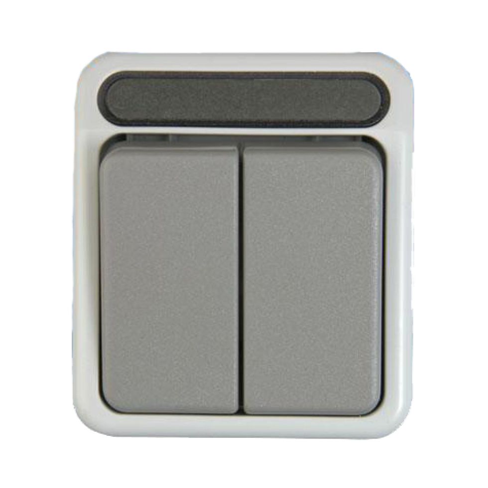Interrupteur Merten - MEG3112-8029 - AQUASTAR Interrupteur A 2 Broches Gris Clair