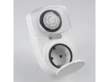 Tageszeitschaltuhr analog, mini, für außen, IP44, weiß