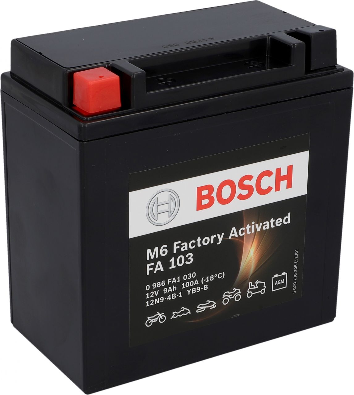 Bosch Automotive Bosch AGM-Motorradbatterie M6 FA103 9Ah 100A GLO680456074