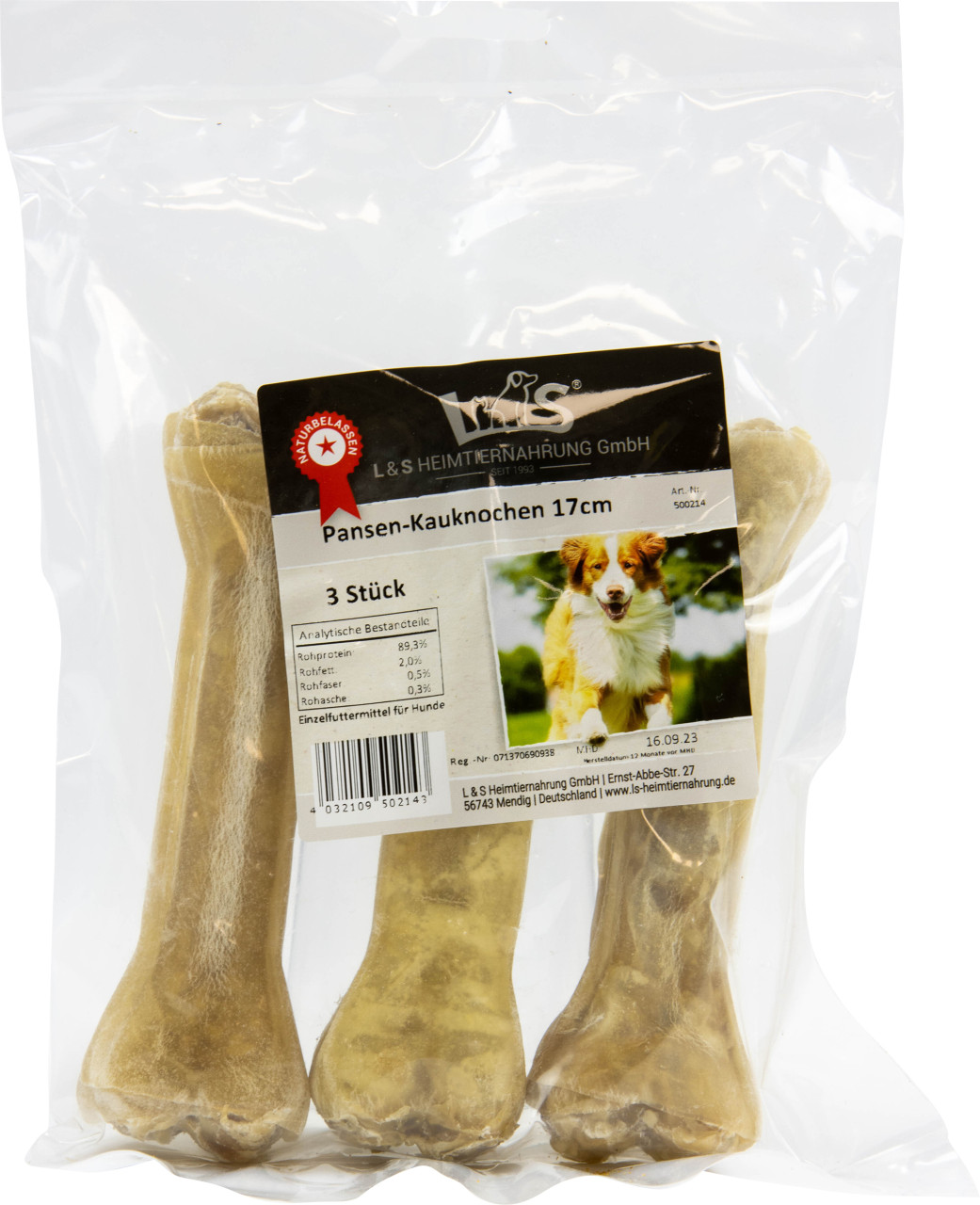 L&S Hundesnack Pansenknochen 3 Stück GLO629307066