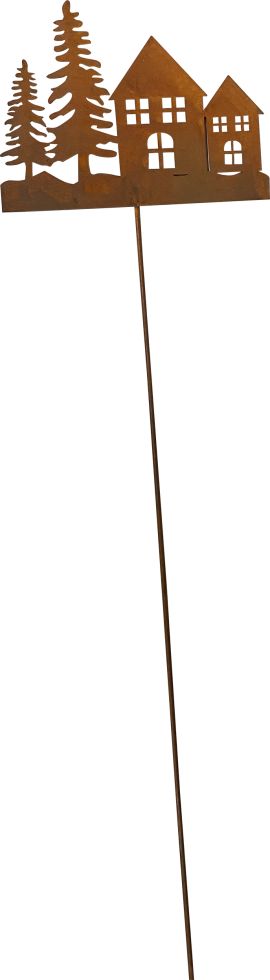 Rost Häuser Set 2er | Metall Deko Echtrost | Höhe 45cm & 55cm | Platzsparend