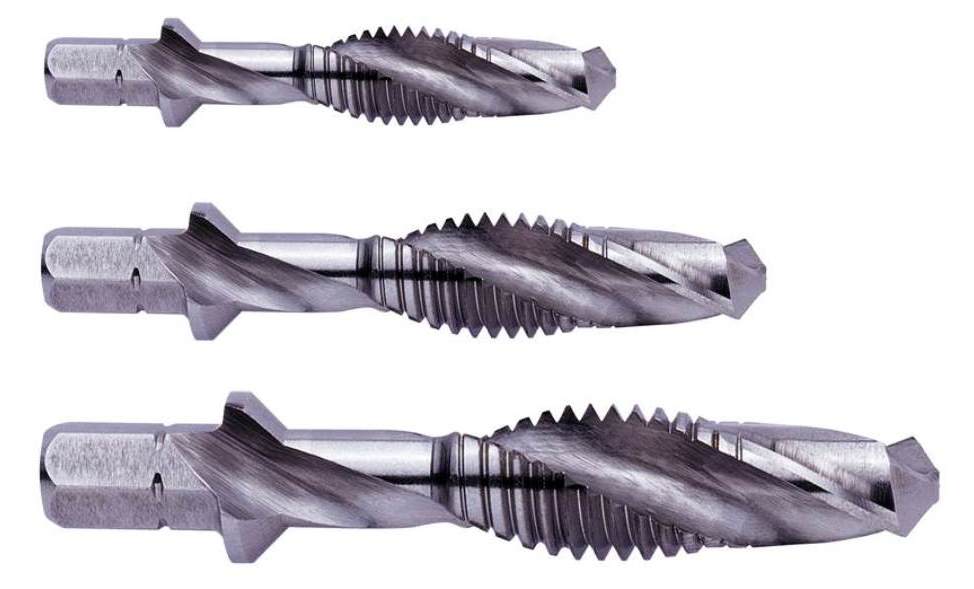 Exact Gewindebohrer-Set M4/M5/M6 HSSG mit Entgratfunktion GLO760050335