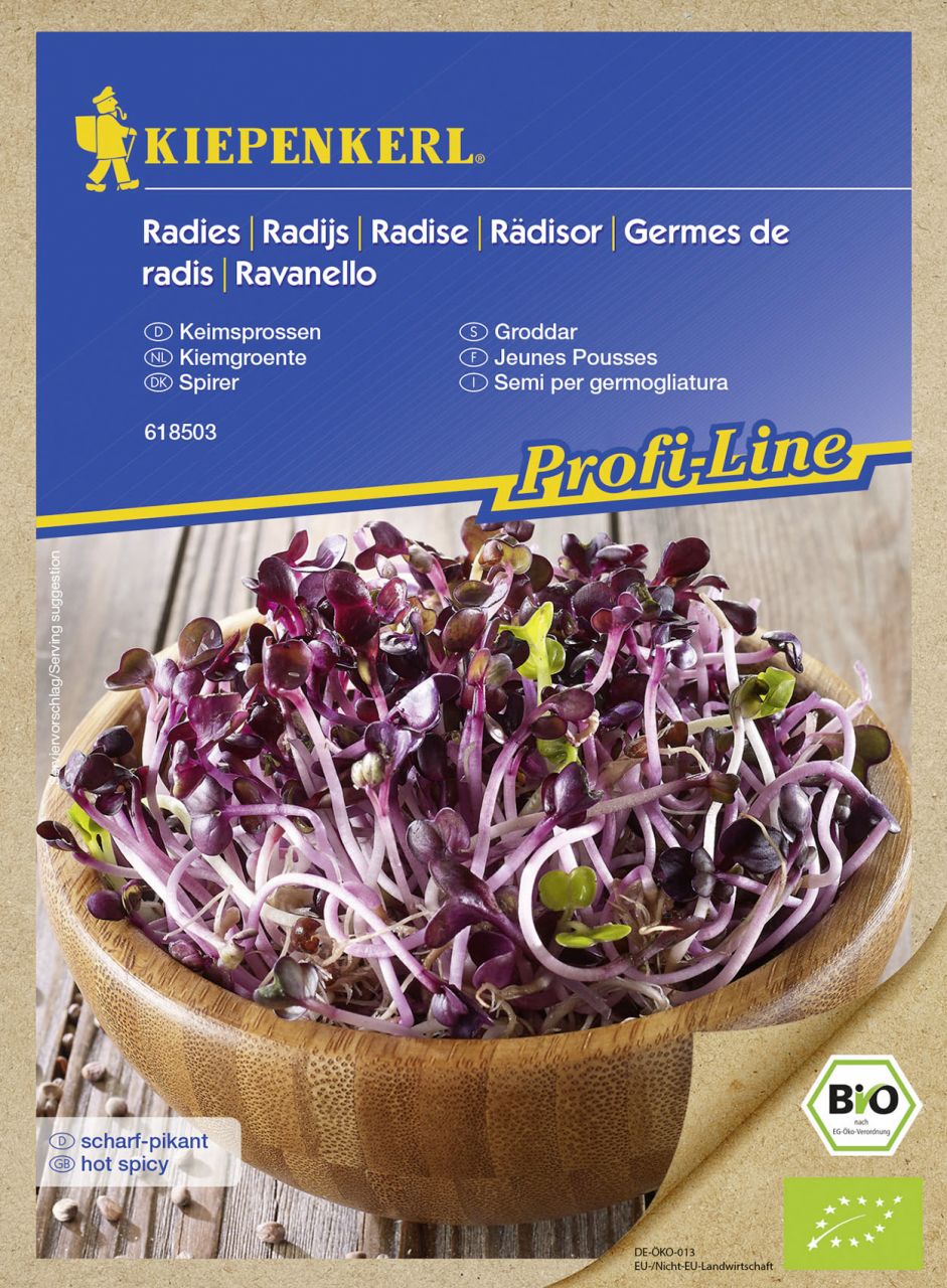 Kiepenkerl BIO Keimsprossen Radieschen rot Raphanus sativus, Inhalt: 30 g GLO693108237