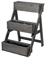 Dobar Dreistufige Pflanztreppe grau ca. 60x70x90 cm