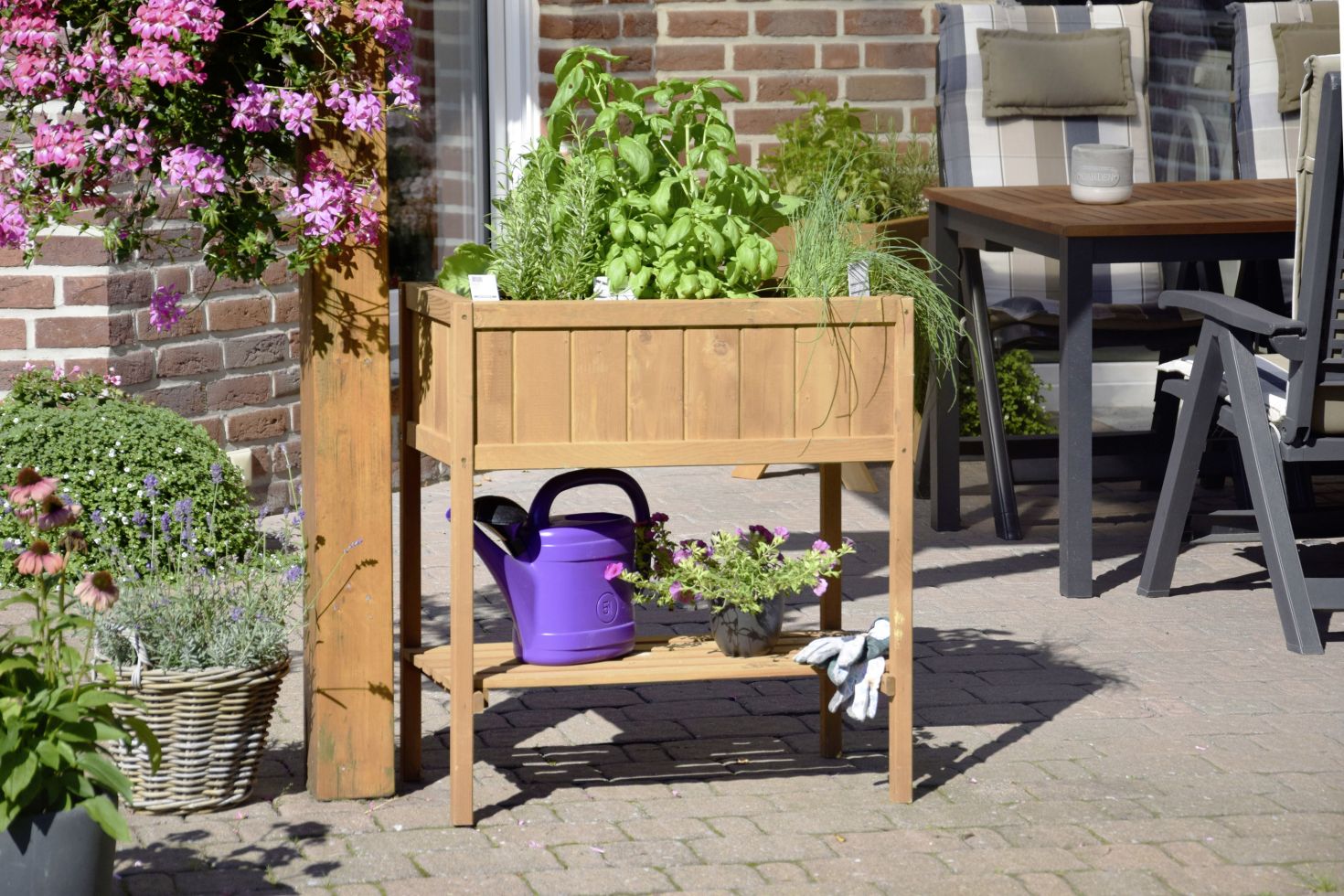 Dobar Hochbeet mit Ablage 76 x 40 x 80 cm kaufen Globus Baumarkt