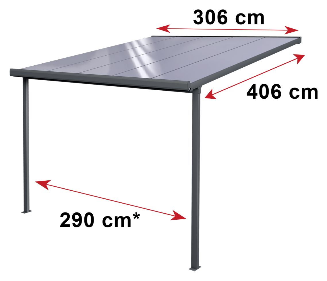 Gutta Terrassenüberdachung Basic 306x406cm anthrazit