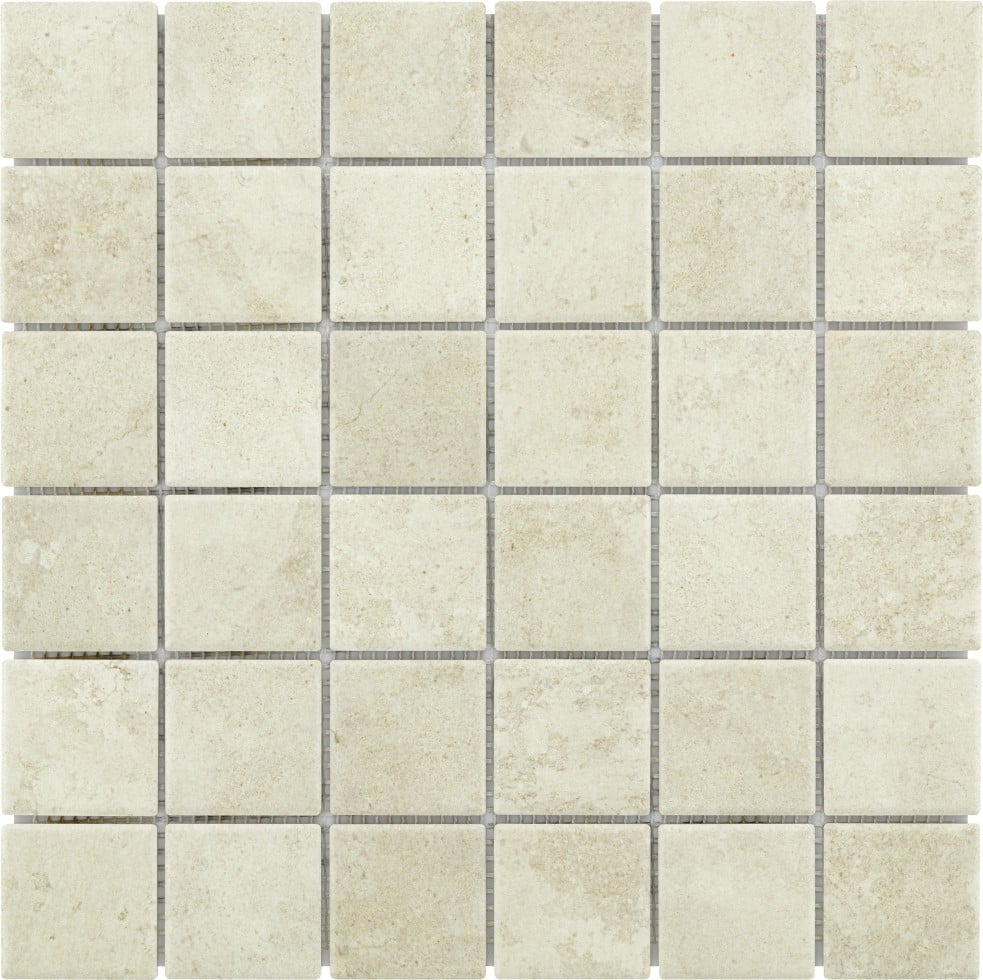 Mosaikfliese 29,7 x 29,7 cm mineralbeige Steinmaß: 4,7 x 4,7 cm rutschhemmend
