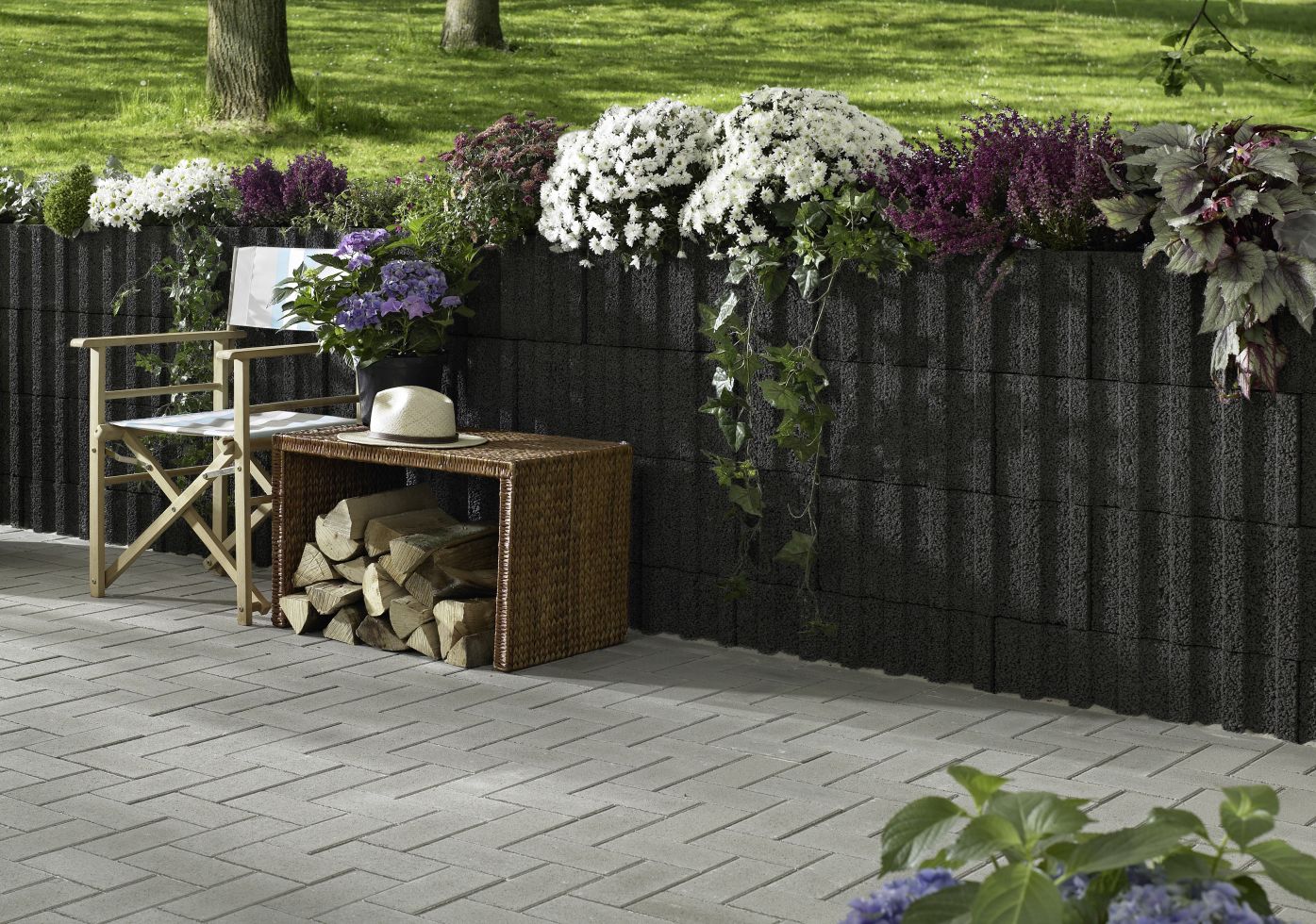 Kann Pflanzstein Gala Flair 60 x 40 x 25 cm anthrazit kaufen Globus