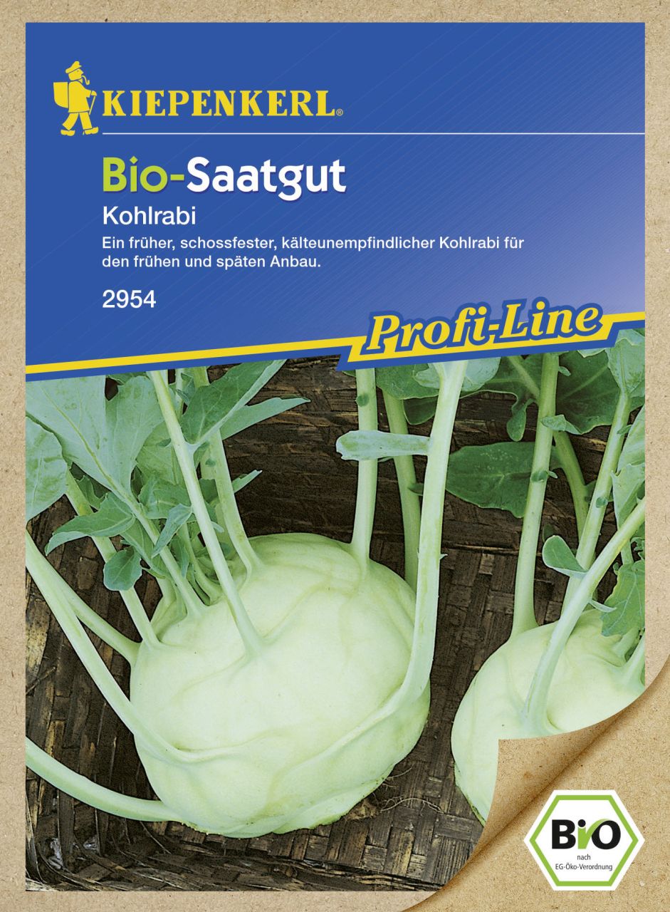 Kiepenkerl Bio-Saatgut Kohlrabi weiß Lanro Brasica oleracea var. gongylodes, Inhalt: ca. 80 Pflanzen GLO693107010