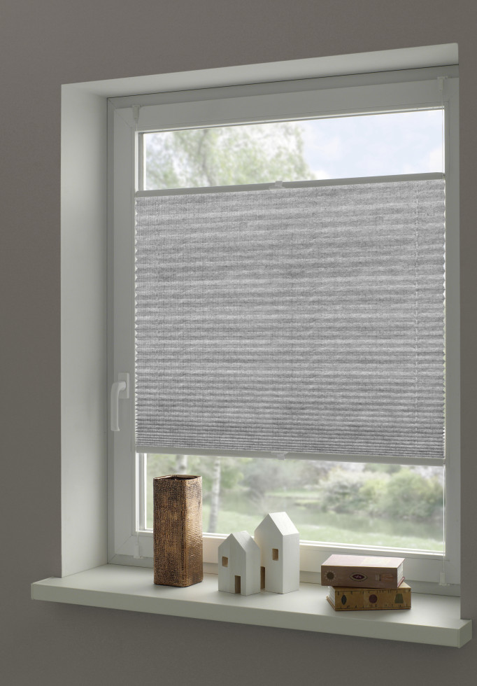 Gardinia Plissee grau Lilly Green