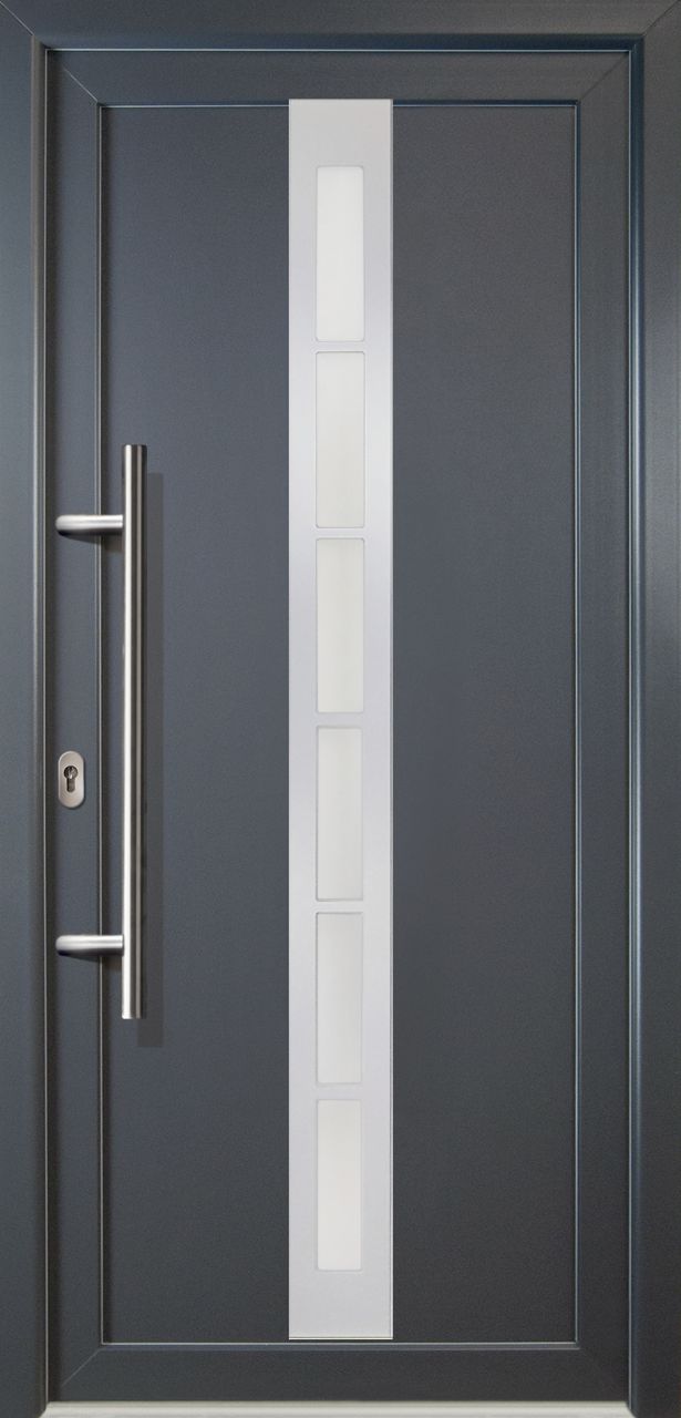 Meeth Haustür Signum PVC Exclusiv PVC Modell 38 108 x 200 cm, DIN links, Titan