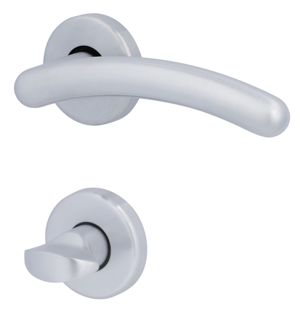 Alpertec WC-Rosettengarnitur Tara Messing silber rund